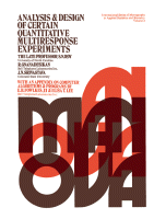 Cover for Analysis and Design of Certain Quantitative Multiresponse Experiments