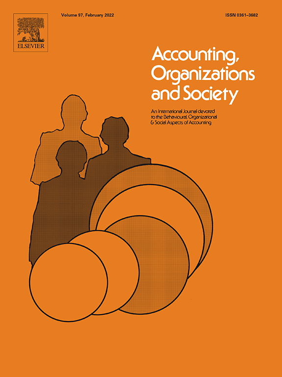 Go to journal home page - Accounting, Organizations and Society