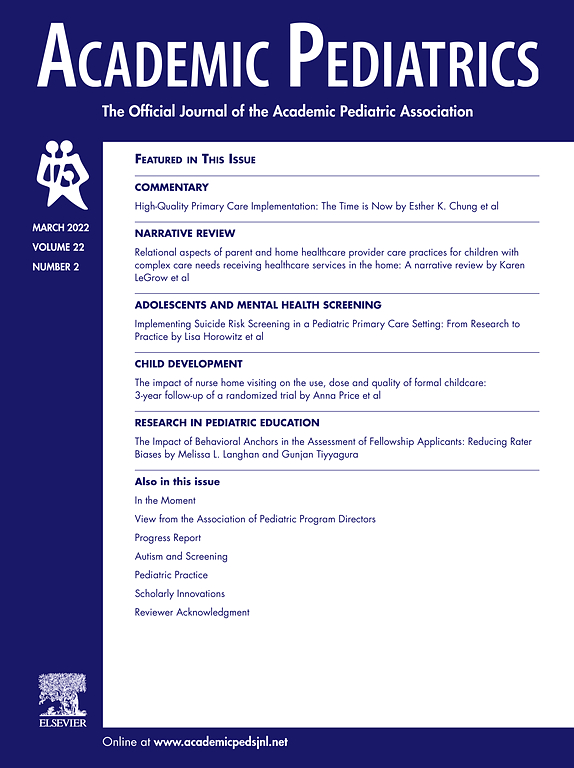 Go to journal home page - Academic Pediatrics